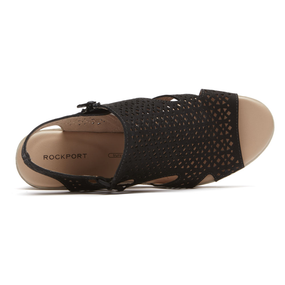 Sandálias Rockport Mulher Pretas - Hadley Bungee - 05184USLJ